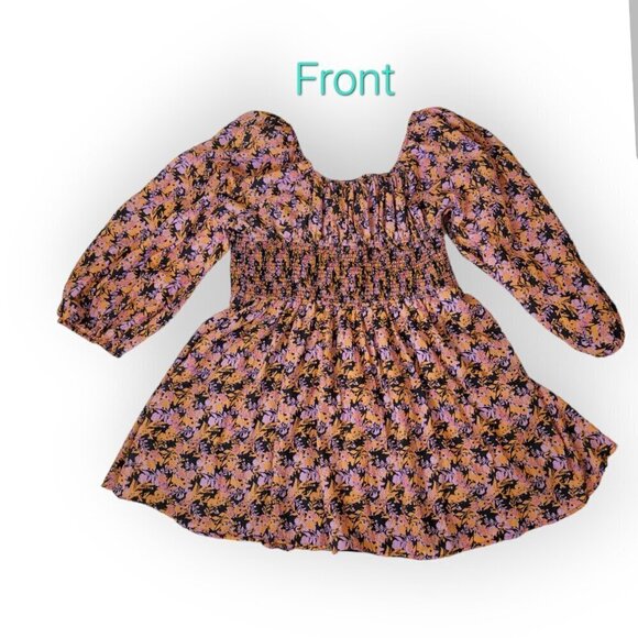 WRAY NYC Smocked Floral Midi Dress Plus Size 4X Puff Sleeve Curvy Fit - Picture 3 of 11